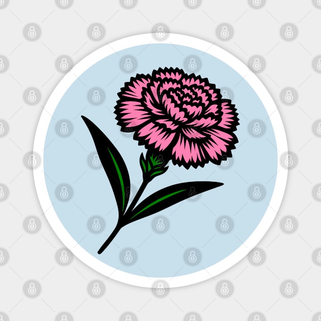 Pink Carnation Flower Magnet by KayBee Gift Shop